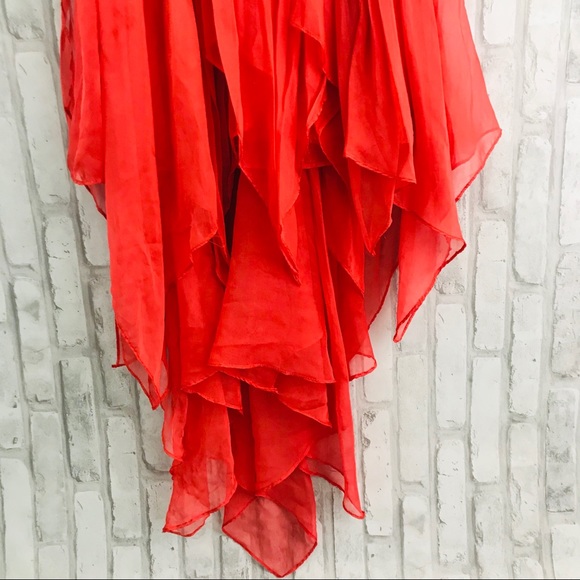 Casting Orange Strapless High Low Dress - Picture 5 of 10